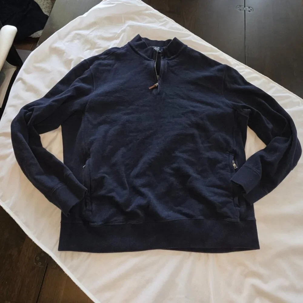 Polo by Ralph Lauren Quarter Zip Pullover Sweatshirt Athleisure Sport Sz L Prep